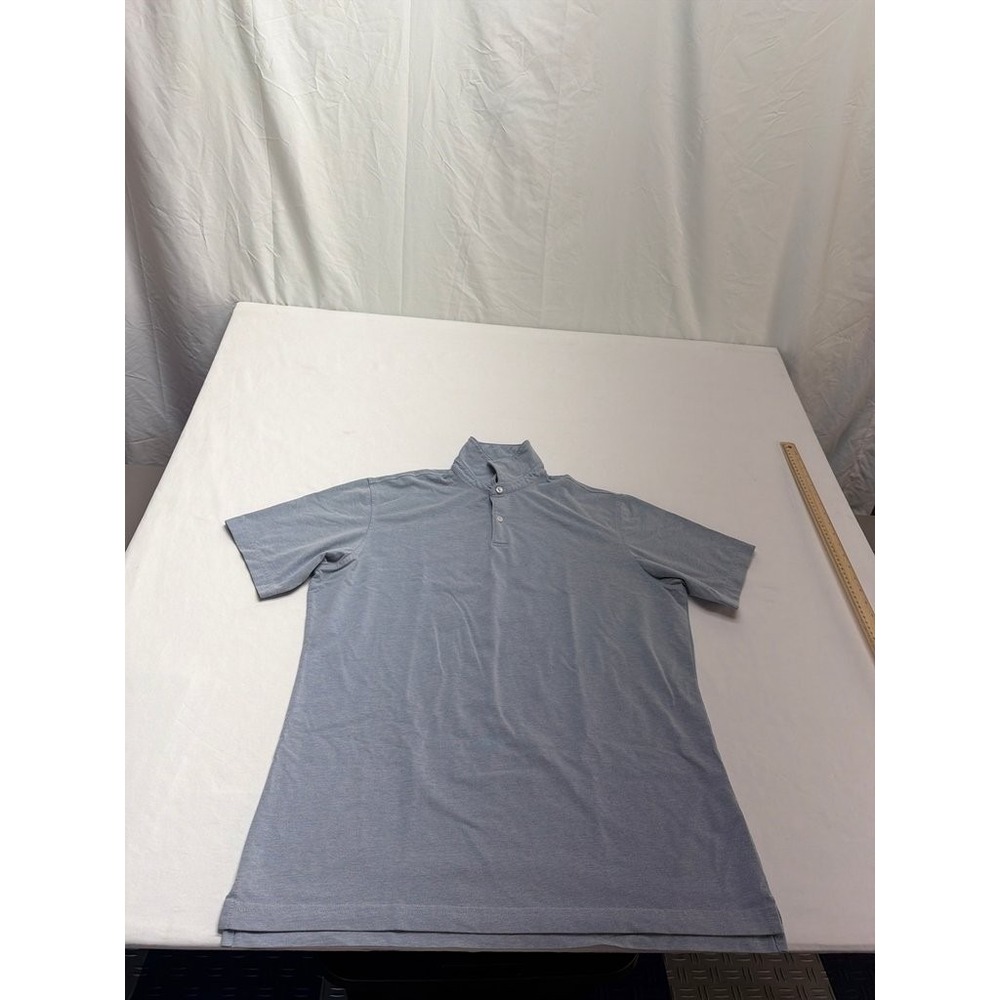 Peter Millar Crown Crafted Mens Polo Shirt Light Blue Cotton Size L